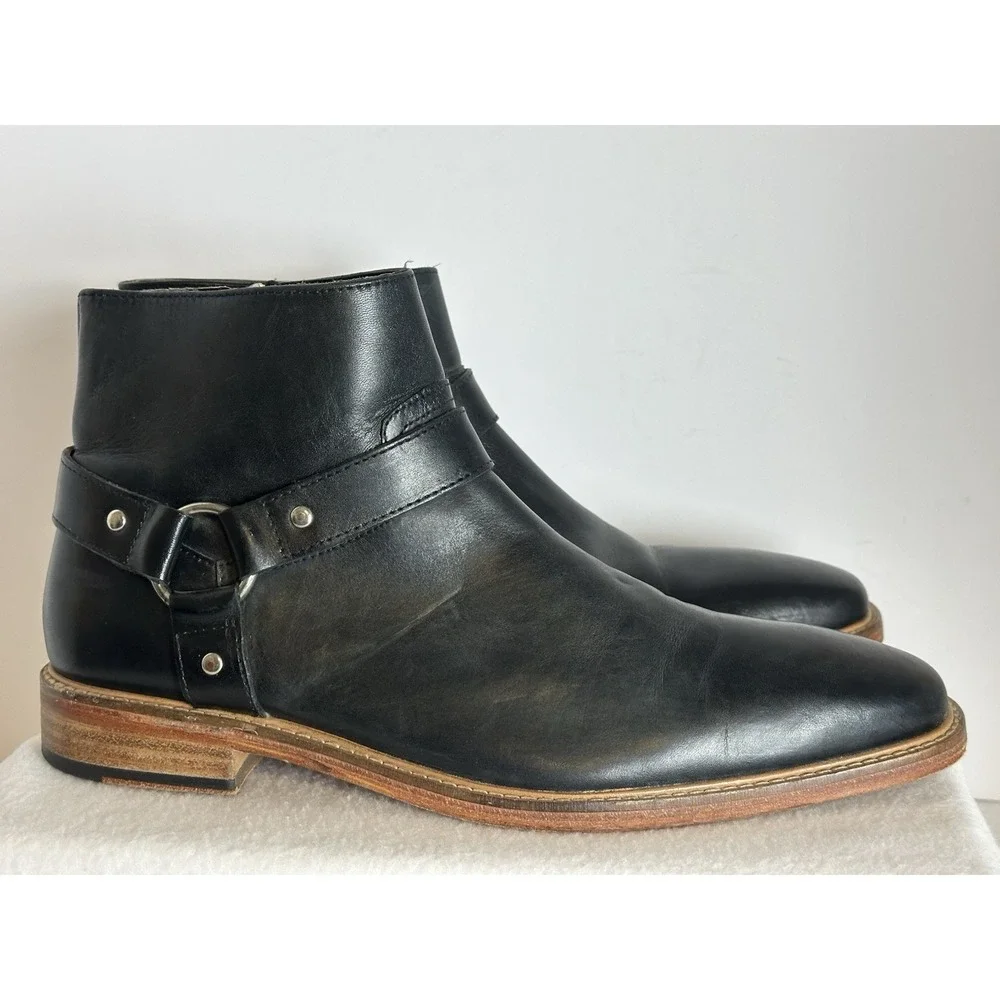 Vintage Foundry Co Men's Wyatt Chelsea Harness Black Boots Sz US 10 EU 43 VF1193